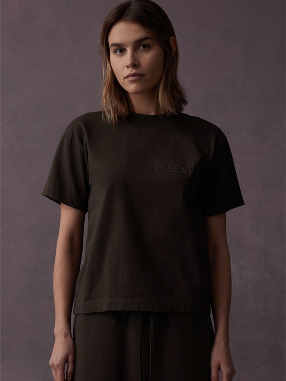 Fear of God Essentials Women's Green Cotton T-Shirt Oversized Size XS